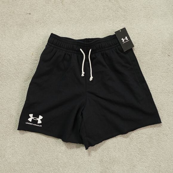 Under Armour Other - NWT Under Armour Mens UA Rival Terry 6" Activewear Shorts Loose Fit Black Size S
